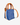 Game Day Bag: Denim exterior with leather trim, vegan lining interior, removable canvas and leather crossbody strap.