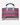 Navy patent leather trim. Dusty blue and red plaid interior. Canvas base.
