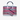 Navy patent leather trim. Dusty blue and red plaid interior. Canvas base.
